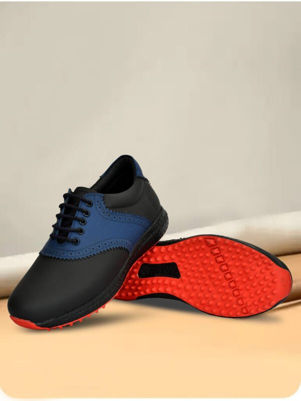 HITCARO Men's Leather Lace-up Professional Golf Shoes