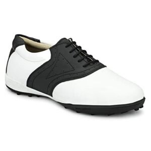 HITCARO Men's Leather Lace-up Professional Golf Shoes
