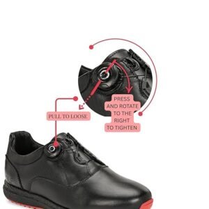 HITCARO Men's Leather Lace-up Professional Golf Shoes