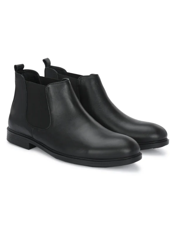 Egroose High Top Chelsea Boots for Men's/Slip On Wearable Anti-Slip Leather Boots for Office/Fashionable Ankle Boots for Men