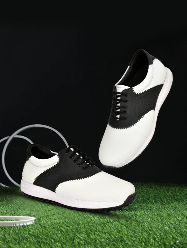 HITCARO® Golf Shoe | Light Weight | Waterproof | Wht/Black | Golf Shoe With Type LACE UP