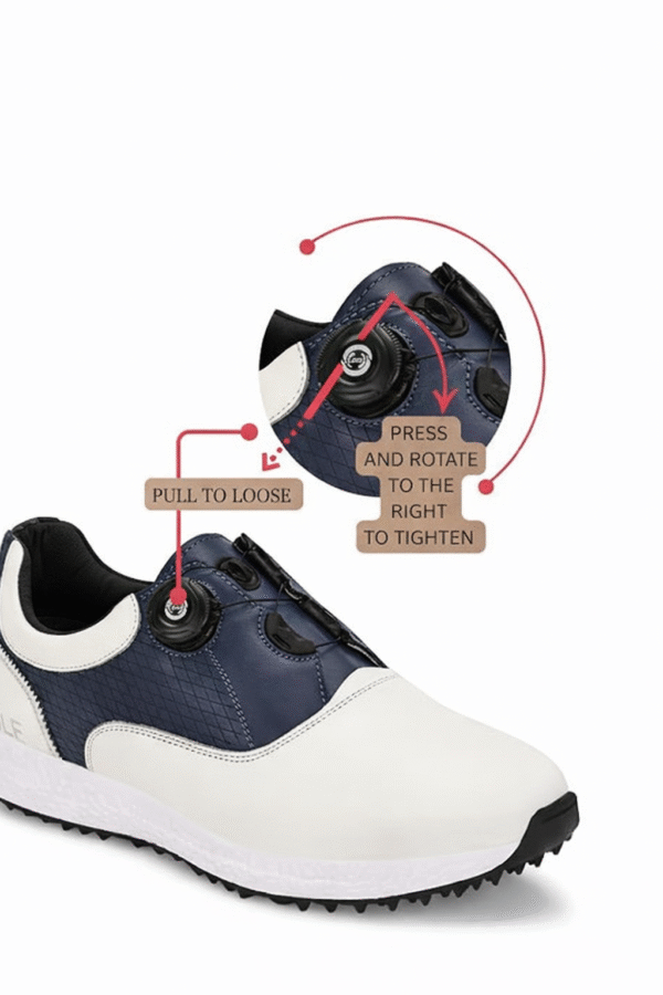 HITCARO® Golf Shoe | Light Weight | Waterproof | White/Blue | Golf Shoe With Type Automatic Lace Fastening